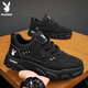 Playboy (Playboy) Chaussures masculines 2025 Chaussures d'été pour hommes Chaussures de travail décontracté pour hommes Bottes Martin à la mode à la mode noir 41