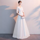 Seidler banquet evening dress for women 2025 new noble temperament white long birthday party dress can be worn at ordinary times white XXL