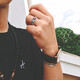 Bjyl Fortune-Telling Pixiu Ring Männer trendy Glücksperlenring Retro Mode Sechs-Charakter-Mantra-Ring-Einzelschwanzring Öffnen Pixiu Ring Silber