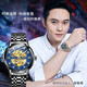 Olishi New Hollow Trend Estudiante Estudiante Mecánico Mecánico Totalmente Automático Hombres Menores Improdas Water Water Men's Watch Valentine's Day Regalo OLS-9901 Men-Black Steel Black Face