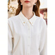 Betu women's autumn new shirt French detachable ribbon versatile long-sleeved shirt for women 2309T46 off-white S (off-white pre-sale 04/03 shipment)