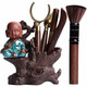 Tang Feng Six Gentlemen Tea Ceremony Accessories Household Pot Pen Tea Needle Zen Little Monk Ornaments Ceramic Tea Cistern Hanmei Zen Tea Cistern + Pinsheng Accessories