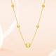 Happy birthday gift 18K gold necklace female cat eye laser bead necklace sparkling clavicle chain for girlfriend