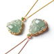 Haikai necklace for women, jade pendant, gold inlaid jade Maitreya Buddha necklace, Valentine's Day birthday gift for mom, 18 gold k jade Buddha edge Maitreya Buddha smile necklace