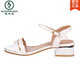 Specht weiße Sandalen für Frauen 2025 Neue vielseitige Frauenschuhe schwarz echte Lederweiche Sohle Mutterschuhe bequem schwarz Q683-3 cm 34