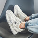 Mvpboy Laufschuhe Herren neuer Frühling Vielseitige Gelegenheitssportschuhe Herrenbeutel Vaters Schuhe atmungsable Mesh Schuhe Herrenschuhe Sonnenschein C681 White 42