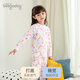 Puppy Big Big Children's Underwear's Juego de ropa y pantalones de otoño para bebés Pajas de algodón puro de algodón y otoño Pajama de algodón 1421 Rainbow Pig 110 cm recomendado para 3-4 años [Hebilla sin hombros]