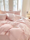 Mercury Series Class A light luxury style Xinjiang long-staple cotton four-piece pure cotton embroidered quilt cover pure cotton simple fitted sheet high-end bedding maternal and infant grade A class cotton (pink) 1.8m bed sheet style four-piece quilt cover 200x230cm