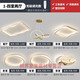 Suite lamps, complete set of living room lamps, 2022 new simple, modern and atmospheric household three-bedroom and two-living ceiling lamp combination whole-house package Package 1-four bedrooms and two living rooms-stepless dimming