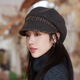 Jimmy Leaf Octagon Hat Women's Autumn and Winter Peaked Hat Season Korean Style Elegant Fashion Versatile Fashion Hat Beret British Temperament Trendy Gray One Size