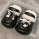 Wei Jie Children's Hole Shoes for Girls 6-12 años, anti-Slip Plus Velvet, desgaste exterior en invierno 2024 nueva bolsa de arrastre de algodón de lujo cálido, talla blanca 32-33 (longitud interna de 19 cm)
