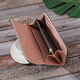 KuQIDAISHU Long Wallet Women's Frosted Cover Wallet Soft Wallet 2025 New Fashion Retro Large Capacity Hand Holding Bag Red