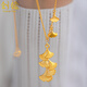 Chuangyuan sand gold-plated 999 high-end 24k gold-plated ginkgo leaf clavicle chain niche light luxury lucky to have you apricot leaf necklace