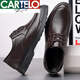 Cartelo High-End-Männerschuhe echte Leder-Leder-Lederschuhe Herren und Samt Baumwollschuhe Herrenboden Weiche Bodschicht Cowhide mittlere und ältere Vaters Schuhe Schwarz Viersaison 6627 38