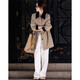 Demana [gentle core] Spring and autumn simple style contrasting color lapel high branch high density A-swinging trench coat women's mid-length style
