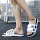 New Balance Sitio web oficial 2025 primavera y verano zapatillas de playa New Beach hombres y mujeres pareja casual Velcro Flip Flip 1050 Negro 43