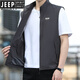 JEEP SPIRIT休闲马甲男士2024夏季薄款户外透气立领坎肩拉链马夹外套 宝蓝色 2XL