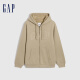 Gap men's and women's autumn LOGO imitation lamb velvet loose silhouette sports sweatshirt 762531 hoodie khaki 402176185/104A(L)