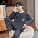 Modal spring and autumn pajamas for men's pure cotton loose long sleeve two-piece suit large size Korean summer and winter home clothes can be worn outside ZY9901 XXL code (recommended 150-170Jin [Jin equals 0.5 kg])