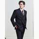 By Creations Pure Wool Business Suit Men's Double-breasted Groom's Wedding Dress Formal Groomsman's Suit Navy Blue Size 50 For trousers size please contact customer service for remarks