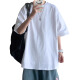 Lanmani pajamas short-sleeved tops for men summer new solid color round neck loose ins versatile trendy half-sleeved men and women same style white - men's size L [suitable for 100-120Jin [Jin equals 0.5 kg]]