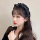 Meng Keduo high skull black pleated headband women's hairpin face wash headband small wide edge versatile high-end headband wrinkled headband black