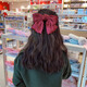 Lingmeng Korean style bow hairpin, princess hair, hair accessories on the back of the head, spring clip, big children's hairpin, performance accessories, red hairpin 1 piece
