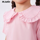M.Latin/M.Latin/Mall same style children's clothing children's shirt summer new style short-sleeved shirt for girls rose pink 90