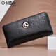 Goldlion handbag women's long wallet fashion glossy leather wallet multi-functional women's zipper cowhide clutch mother bag black exquisite gift box