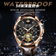 Européen Pinke Site officiel Swiss Certified Watch Men's Mechanical Watch Flywheel Full Automatic Luminous Imperproofing Date Calendar Week Watch Flaghip Version - 3291 Brown Leather Rose Black Greed Graving