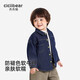 Ciciibear baby velvet shirt boys denim shirt children new style denim blue 90