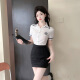Yi Jingxuan (YIJINGXUAN) KTV private room princess suit casual club foot massage foot bath female technician work clothes hip skirt professional suit nightclub 6172# white short-sleeved shirt + black hip skirt M 95-105Jin[Jin equals 0.5 kg]