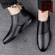 KMNA Martin boots 2025 winter new business formal leather shoes plus velvet to keep warm one-legged British casual shoes for men black 41