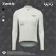 Santic autumn and winter thin fleece cycling long-sleeved road mountain bike warm cycling jersey top for men Fusu milk green L