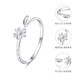 Mengjinyuan Platinum Ring PT950 Love Daisy Ring Platinum Open Finger Ring for Girlfriend, About 1.6g