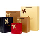 Huilide benutzerdefinierte Kraftpapierbeutel Bogen Handtasche Bekleidungsgeschäft Kleidung Tasche Custom bedrucktes Logo Geschenktasche Einkaufstasche Golden XS Modell 14715 cm 100 Stücke
