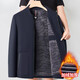 Montagut Mulberry Silk Velvet Jacket Men's 2025 New Spring Autumn Winter Middle-aged Dad Casual Thickened Warm Jacket Navy 38227 Lapel XL (180) Recommended 135-155 Jin Jin equals 0.5 kg