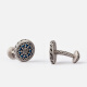 MUSTKOO cufflinks for men, French Baroque retroism, antique silver-plated blue enamel shirt cuff nails MC-9995