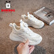 
Babudou children's shoes children's white shoes 2025 spring new mesh breathable girls casual shoes old soft sole boys sports shoes Pearl white 13547 (double net) 34 inner length 22.0cm