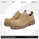 AMAOTON Derby Schuhe Herren 2024 Neue Fell -Freizeit -Lederschuhe Dicke Sohle runde Zehen hohe Schuhe Low Top Fashion Martin Boots 3888 Sandfarbe Standard Größe 42 Herrengröße