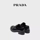 PRADA/Prada star style women's Chocolate glossy leather thick-soled loafers black (size is too large, it is recommended to order half a size smaller) 37.5