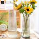 Jiuqiangu vase glass flowers carnation rose rich bamboo vase decorative ornaments vertical pattern transparent height 30cm2349