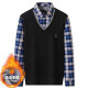 Prenomen Winter Winter Warm Wen Men Middle-Eby Plus de terciopelo engrosado Camiseta de manga larga Collar empalmado Top Daddy Suit 15619 XL