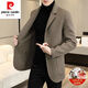 Pierre Cardin 100% wool double-sided woolen coat men's woolen coat suit collar winter short high-end cashmere jacket black 5821-100 wool 175/88A L-120-135Jin Jin equals 0.5 kg