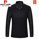 皮尔卡丹（pierre cardin）秋冬新款保暖假两件针织衬衫男长袖加绒加厚套头休闲时尚男款衬衣 6628 XXXXL