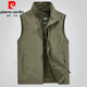 
Pierre cardin men's vest men's spring and summer thin breathable outdoor casual vest vest middle-aged quick-drying jacket men's knitted dark blue 9901 [with inner bag] L
