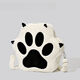 Yu Dingfu Plush Backpack Female Kitten Claw Girly Heart School Bag Large Capacity Student Backpack Cartoon Japanese Soft Girl Pain Bag White