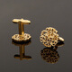 IFSONG men's cufflinks French shirt formal business gold cufflinks men's and women's simple shirt cuff buttons gift box gold hollow pattern
