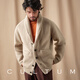 Cultum [Gewicht 1500 g Vollwolle] Dicke Herbst- und Winter schwergrüne Obstkragenpullover -Herrenjacke Langarm formelle Kleidung Marine Blue XL
