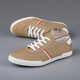Shanbu Canvas Schuhe Herren-Schnüre Frühling und Herbst Low Top Atmungsfreie, vielseitige, vielseitige Koreaner-Board-Schuhe Flat Heel Fahren Sie lässig einfache weiße Schuhe Herren Khaki (9272) Größe 40
